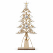 Wooden Tree With White Bells, full view of the wooden tree and hanging bells on white