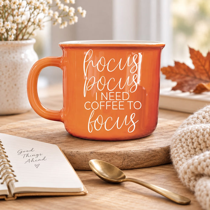 Orange Ceramic Hocus Pocus Coffee Mug