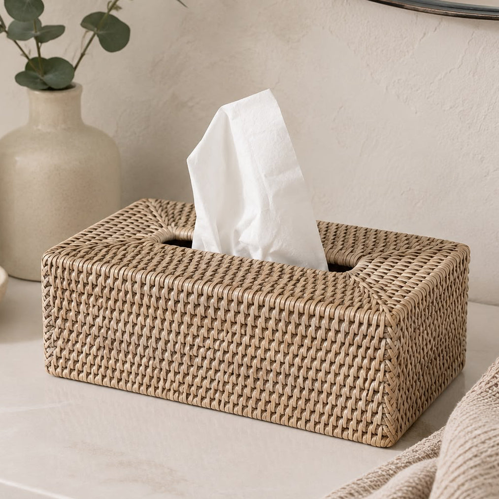 Wickham Rattan Oblong Tissue Box