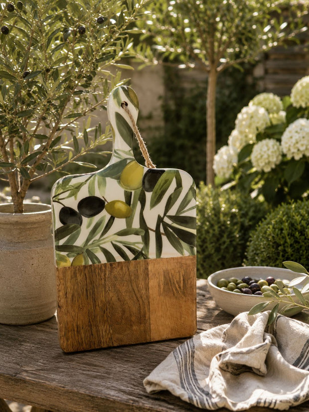Olive Pattern Mango Wood + Melamine Square Chopping Board