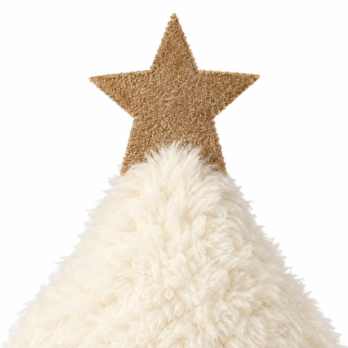 Fluffy Tree With Gold Star, close-up of the gold star and fluffy cream tip