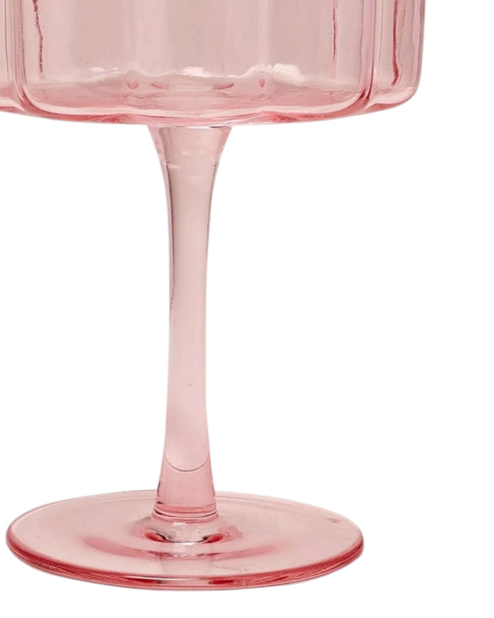 Blush Pink Scalloped Cocktail Glasses - Set Of Two