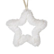 Fluffy Hanging White Star, large fluffy white outline star against white