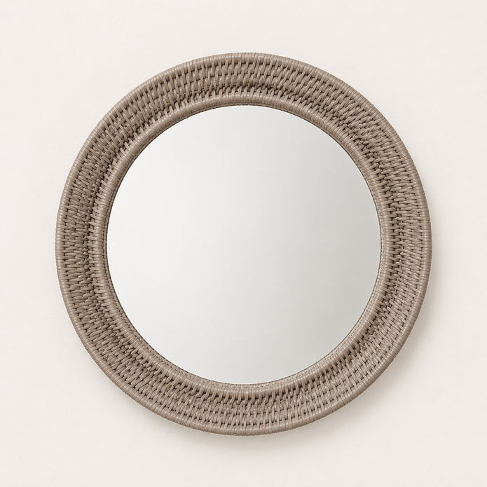 Wickham Rattan Natural Round Mirror