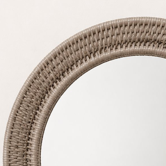 Wickham Rattan Natural Round Mirror
