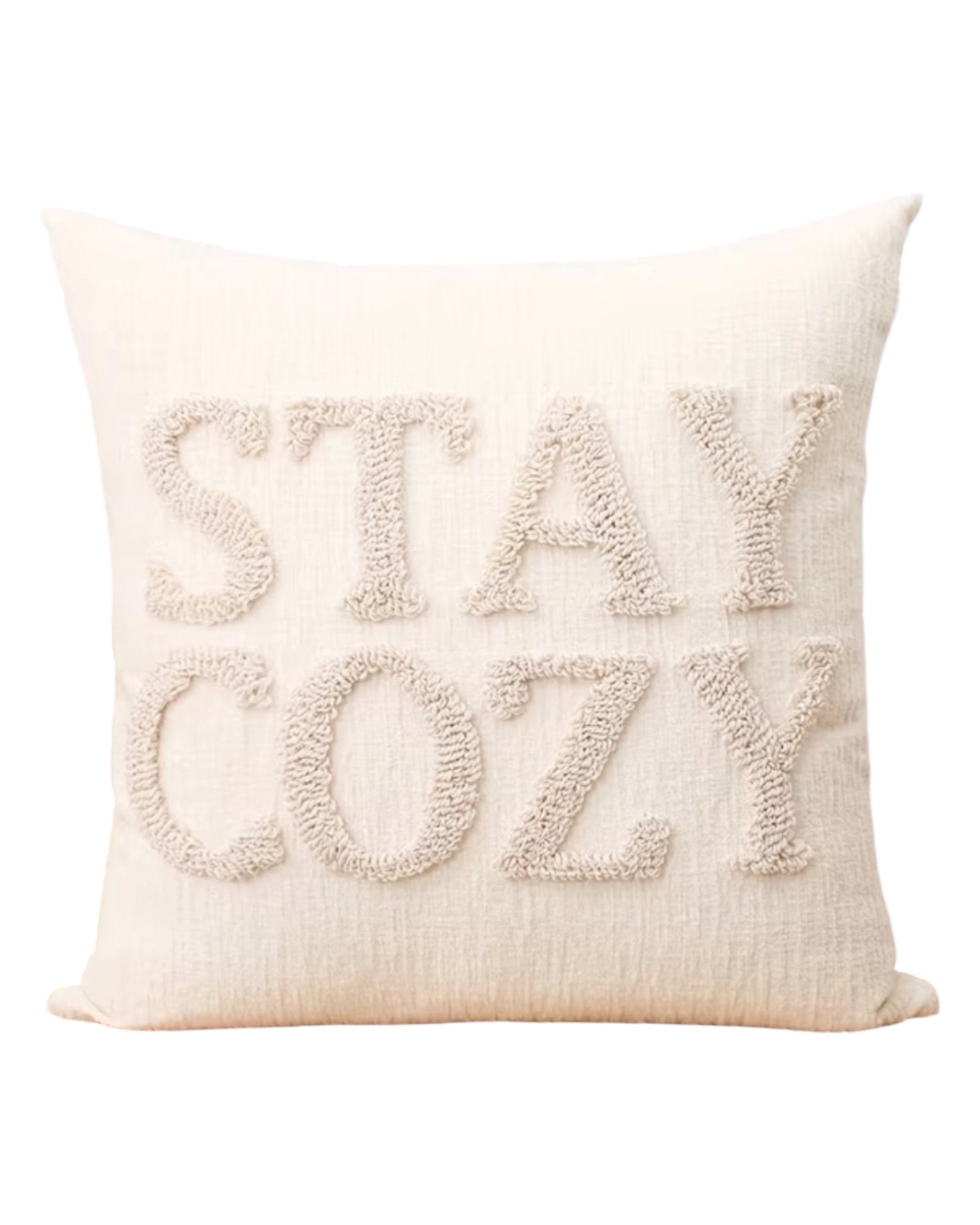 Stay Cozy Cream Cushion Cover