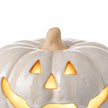 Neutral Ceramic LED Light Up Pumpkin Face