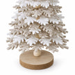 Beige And White Felt Snowflake Tree, close-up of the felt snowflake layers and wooden base