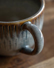 Beige Ridged Reactive Glaze Organic Mug
