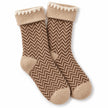 Cosy Cuff Socks - Beige Herringbone