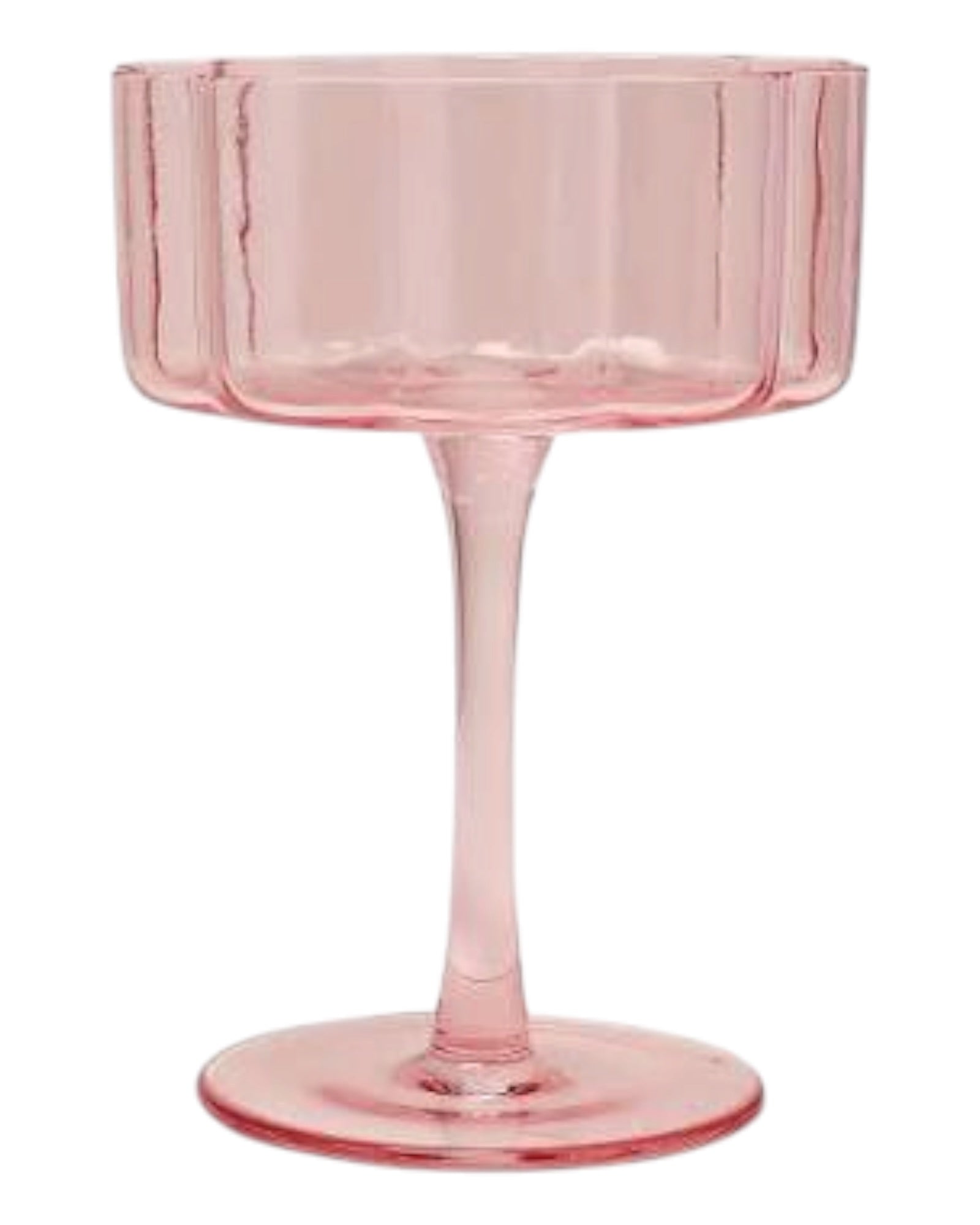 Blush Pink Scalloped Cocktail Glasses - Set Of Two
