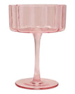 Blush Pink Scalloped Cocktail Glasses - Set Of Two