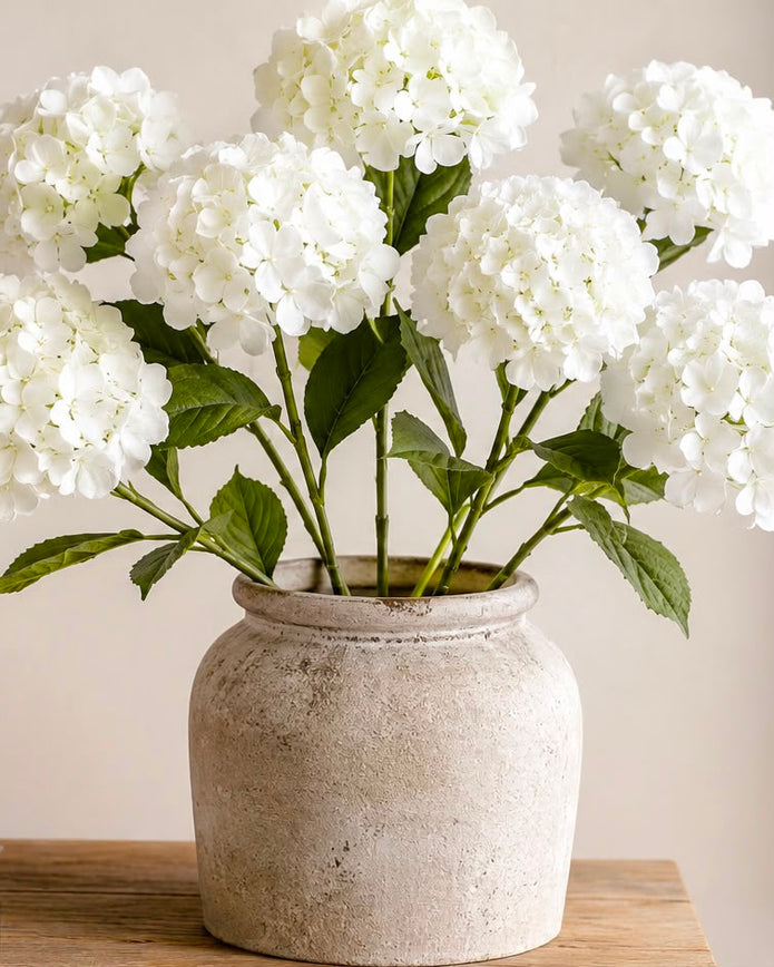 Artificial Tall Soft White Hydrangea Stem