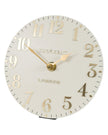 Thomas Kent Arabic Mantle Clock in oatmeal white with black numerals and classic design, perfect for mantel or tabletop decor.