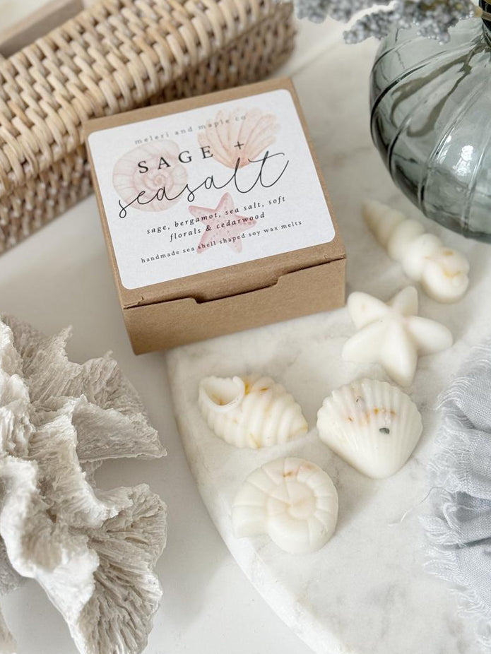 Scented Wax Melt Seashell Box - Sage And Sea Salt