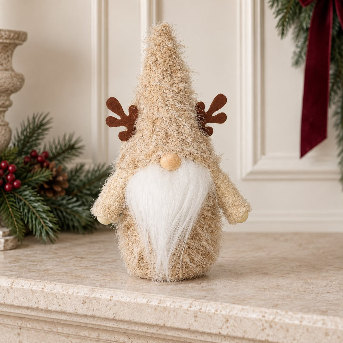 Cream & Brown Gonks With Antlers