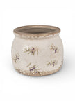 Beige ceramic olives wide planter by Clayre & Eef, stylish home decor piece with decorative olive design.