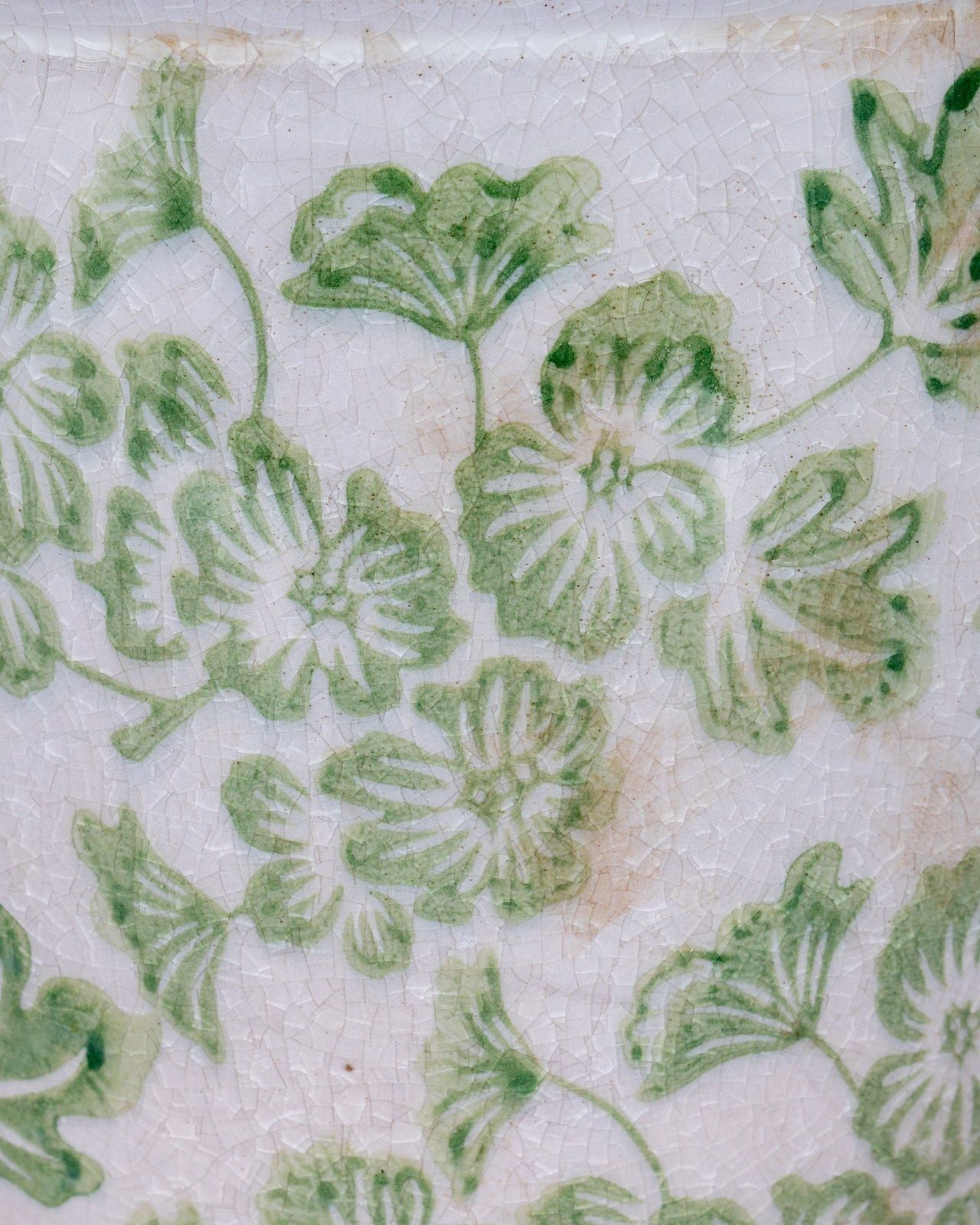 Green Floral Plant Pot