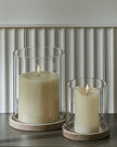 Siena Matt Brown Stone Hurricane Candle Lantern from Hill Interiors, featuring a rustic design suitable for home decor.