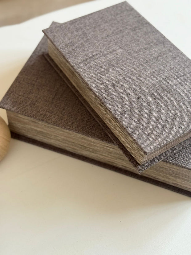 Vintage Grey Design Storage Book Boxes - Set of 2