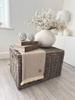 Beige Striped Throw Blanket
