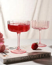 Blush Pink Scalloped Cocktail Glasses - Set Of Two