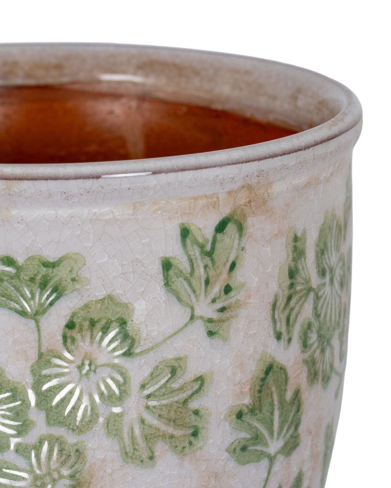 Green Floral Plant Pot