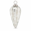 Silver glass Christmas teardrop hanging decoration by Widdop & Co, featuring a reflective teardrop shape for holiday decor.
