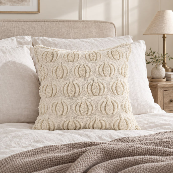 White Fluffy Multi Pumpkin Cushion Cover