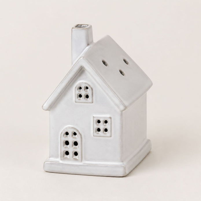 Neutral Ceramic Light Up LED House