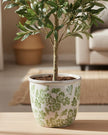Green Floral Plant Pot