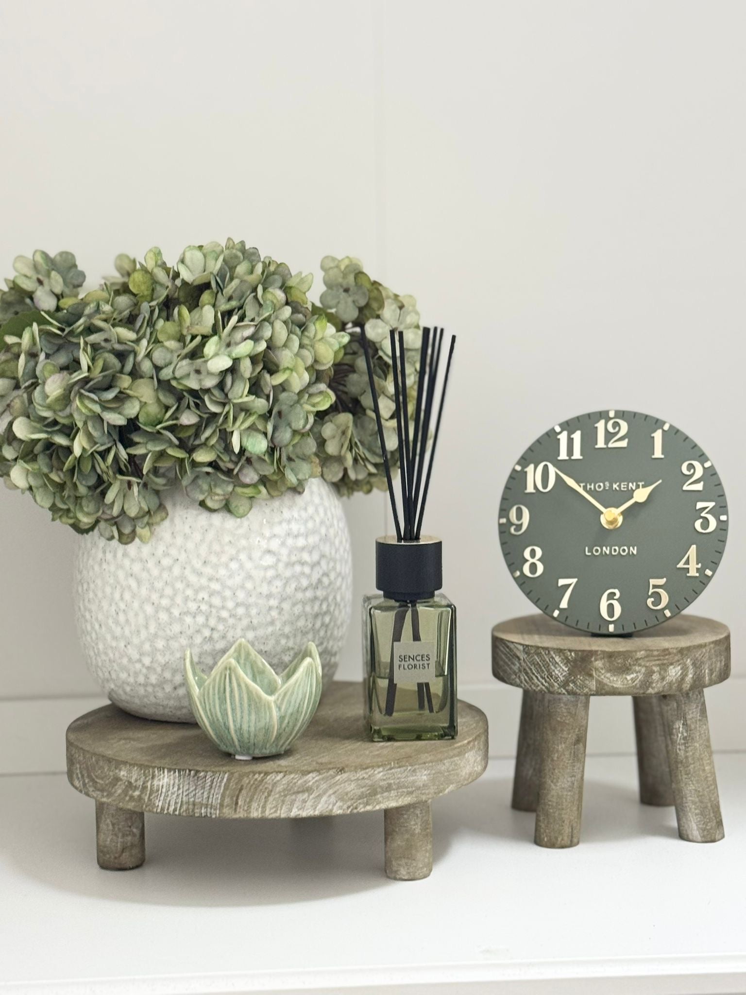 Natural wooden round rustic display riser by Gisela Graham, small or large, ideal for home decor and decorative arrangements.