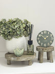 Natural wooden round rustic display riser by Gisela Graham, small or large, ideal for home decor and decorative arrangements.