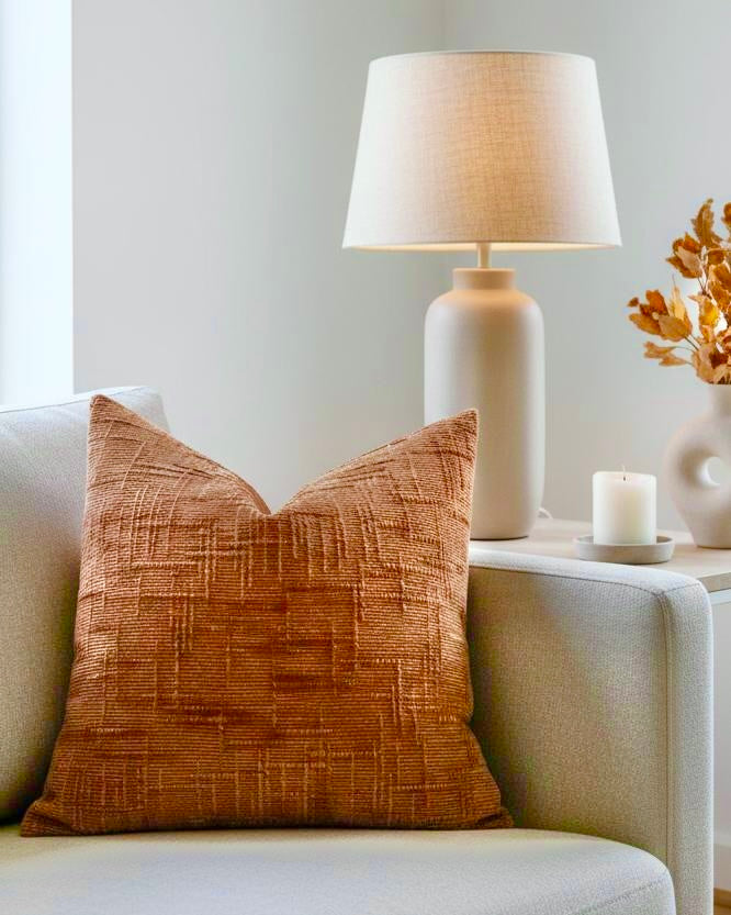 Orange Chenille Cushion Cover