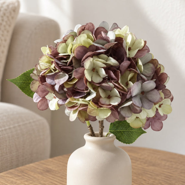 Artificial Short Dusky Plum Hydrangea Stem