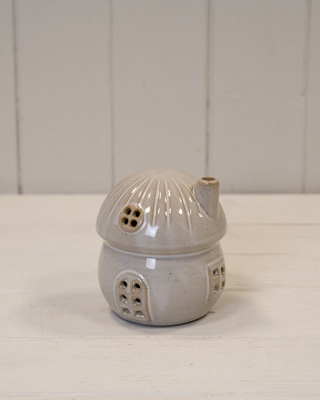 Glazed Ceramic Light Up LED Mushroom House