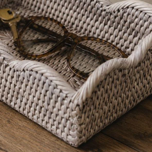 Wickham Rattan Scalloped Rectangle Tray