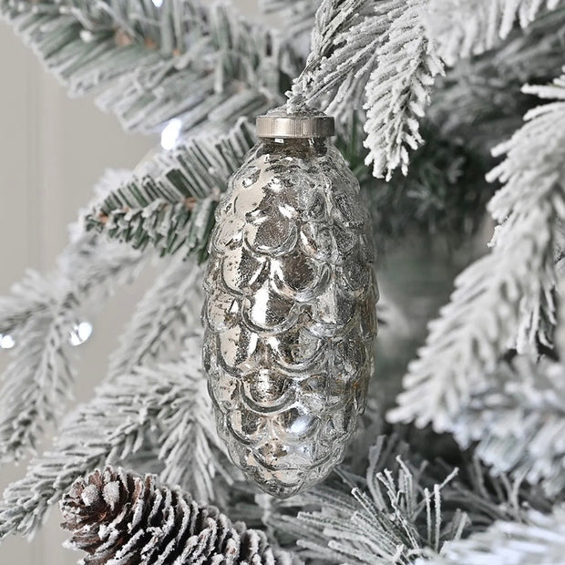Large Glass Christmas Acorn Hanging Decoration