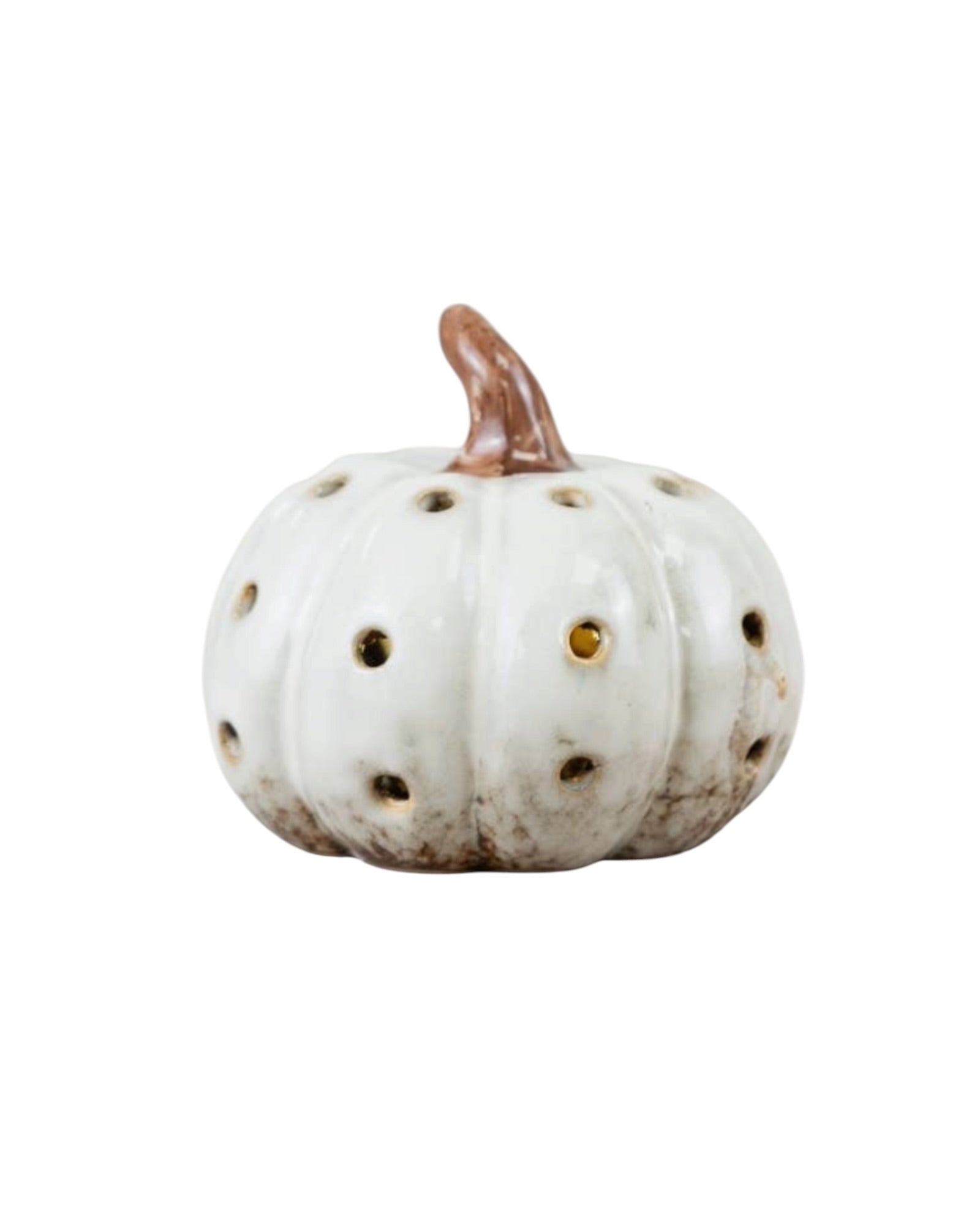 LED Light Up Neutral Pumpkin Ornament