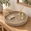 Pagan Wickham Rattan Oval Tray with handles, stylish home decor for serving or display, crafted from natural rattan material.