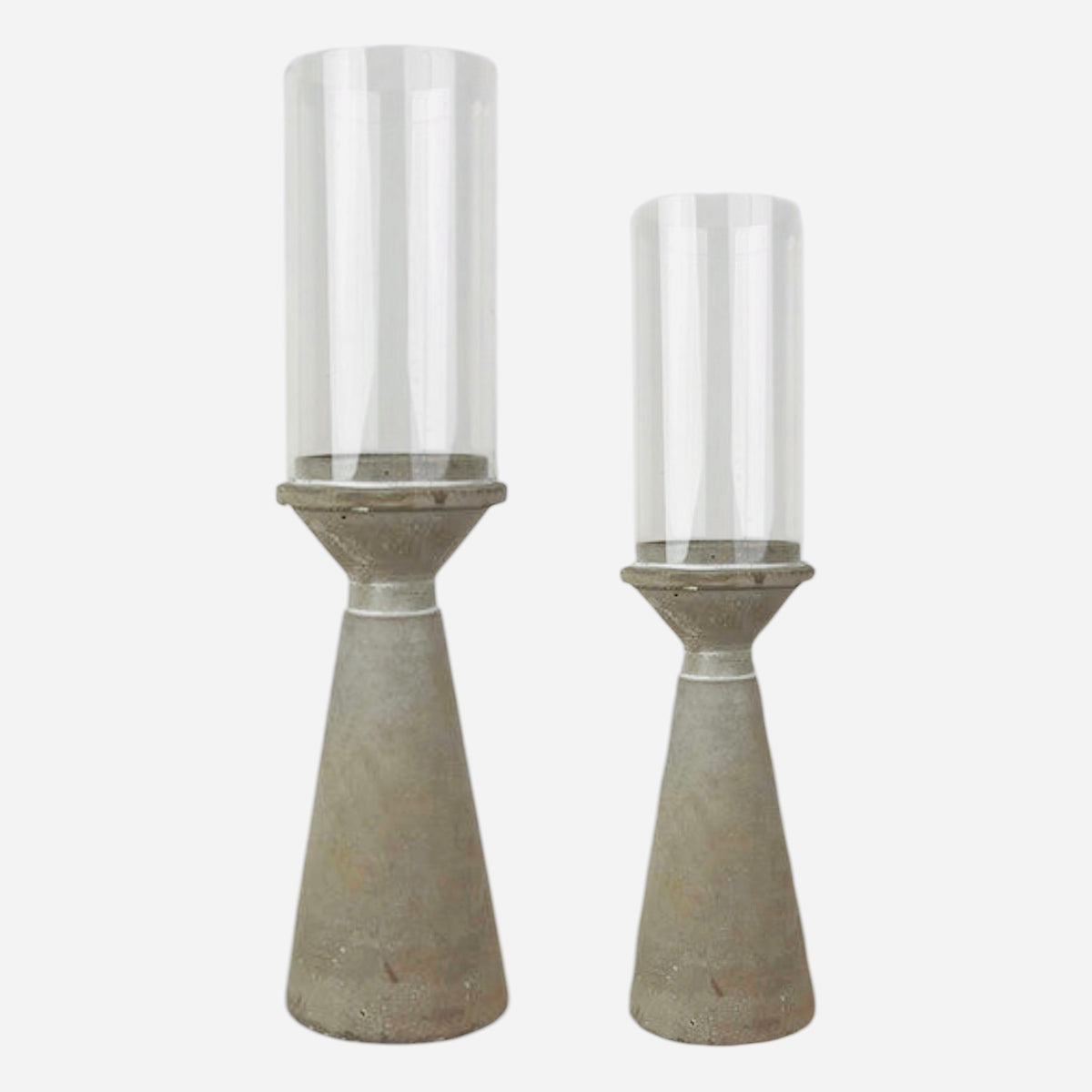 Concrete Candle Holder with Glass Shade