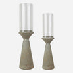 Concrete Candle Holder with Glass Shade