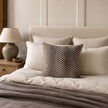 Chocolate Brown Luxury Velvet Fan Patterned Cushion Cover