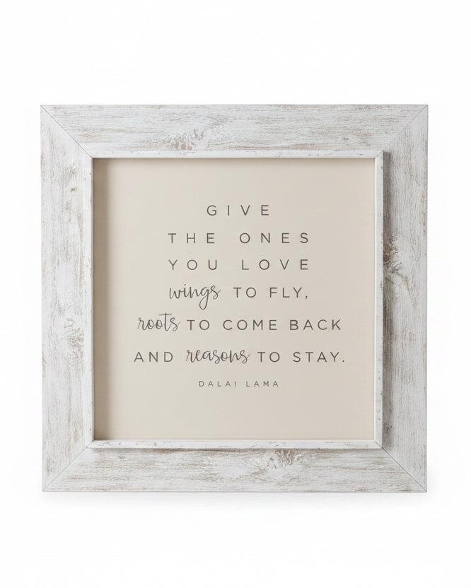 Whitewashed wooden rustic framed wall art sign by Brayden and Brooks with heartfelt 