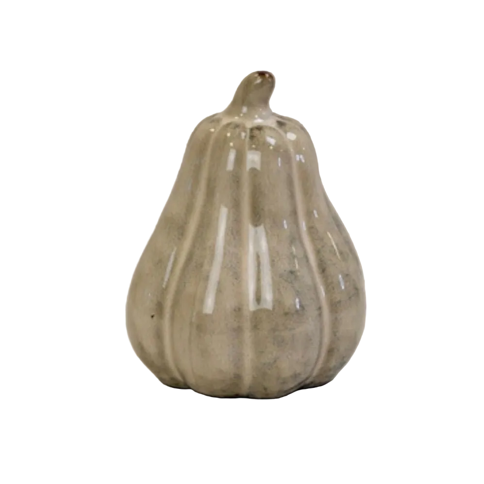 Beige Mottle Ceramic Pumpkin Decoration