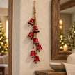 Metal Glossy Red 7 Bell Hanging Garland
