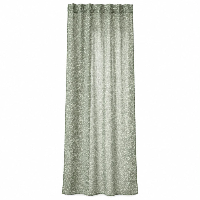 Yard Leaf Patterned Moss Green Woven Sheer Voile Curtain Panel