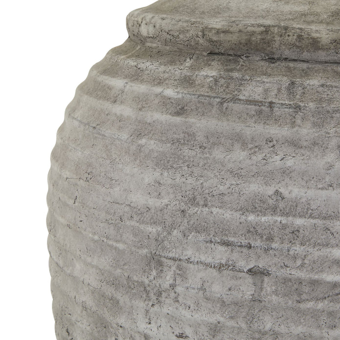 Harrogate ribbed stone table lamp by Hill Interiors with textured, ribbed design suitable for modern lighting decor.