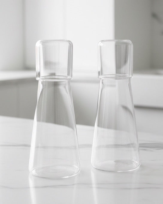 Starlight Express glass carafe and jug set with clear, elegant design for serving beverages in a modern kitchen.