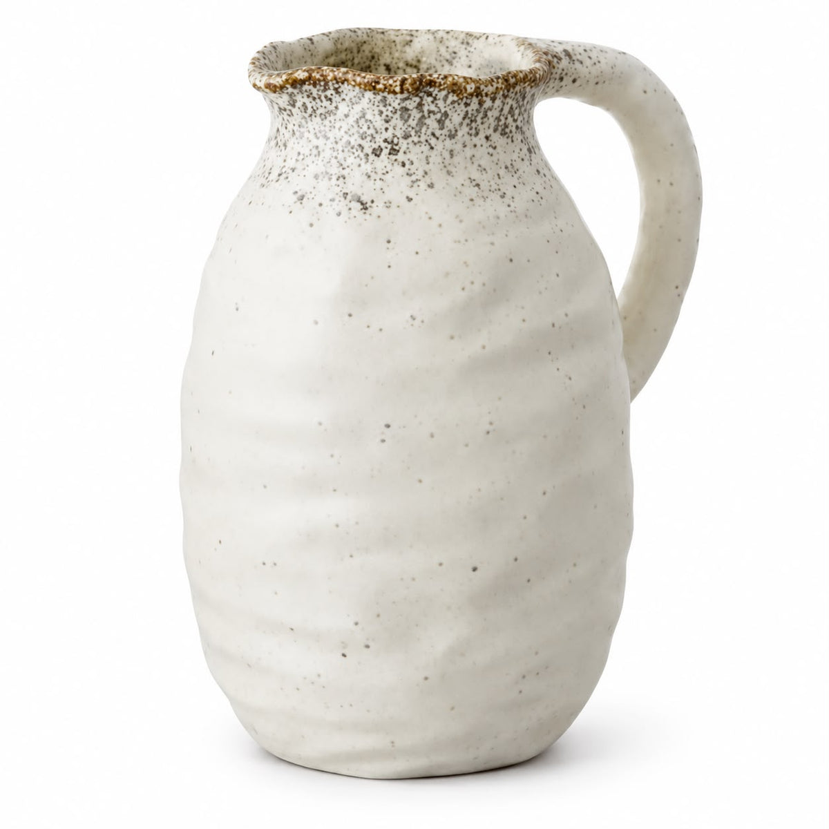 Natural Cream Speckled Ceramic Jug Vase